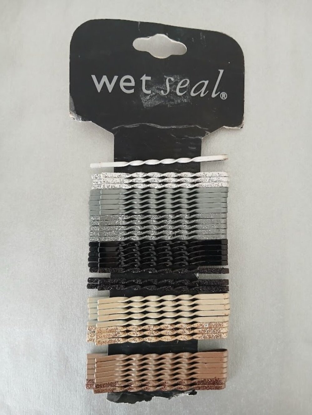 Vintage Y2K Early 2000's WET SEAL Metallic Bobby Pin Set